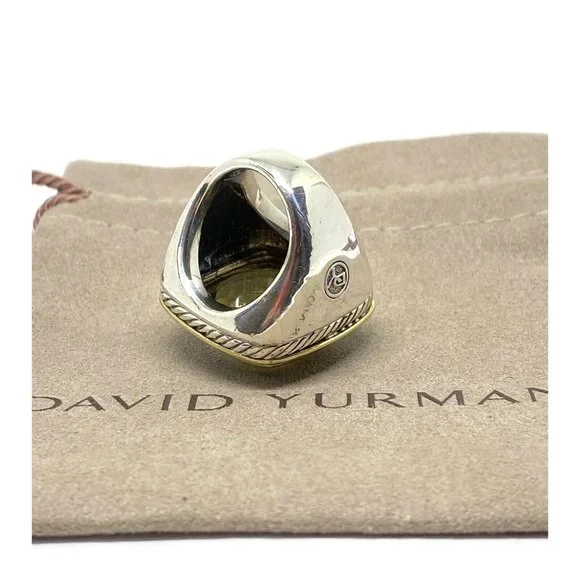 $3250 DAVID YURMAN 18K GOLD SS DIAMOND ALBION EXTRA LARGE LEMON QUARTZ R… - Picture 4 of 16